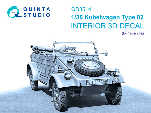 1/35 Quinta Studio Kubelwagen Type 82 3D-Printed Interior (Tamiya) 35141