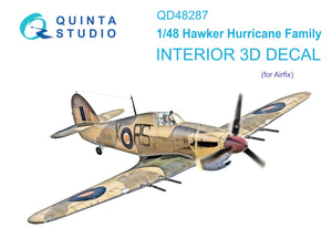 1/48 Quinta Studio Hurricane family 3D-Printed Interior (for Airfix kit) 48287
