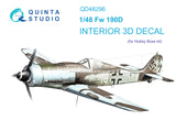 1/48 Quinta Studio Fw-190D9 3D-Printed Interior (for Hobby Boss) 48296