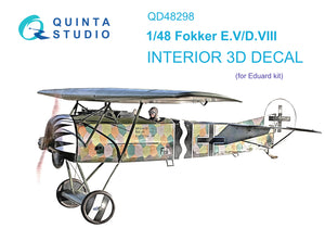 1/48 Quinta Studio Fokker EV-DVIII 3D-Printed Interior (for Eduard kit) 48298
