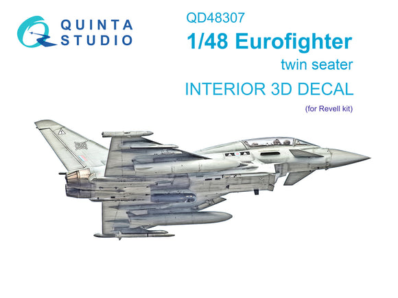 1/48 Quinta Studio Eurofighter twin seater 3D-Printed Interior (for Revell kit) 48307