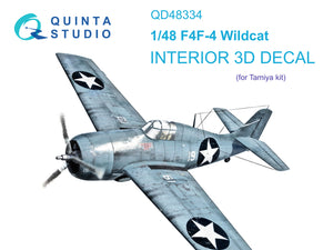 1/48 Quinta Studio F4F-4 Wildcat 3D-Printed Interior (for Tamiya) 48334