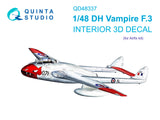 1/48 Quinta Studio DH Vampire F.3 3D-Printed Interior (for Revell kit) 48337