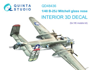 1/48 Quinta Studio B-25J Mitchell Glass Nose 3D-Printed Interior (for HKM kit) 48436