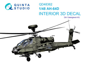 1/48 Quinta Studio AH-64D 3D-Printed Interior (Hasegawa) 48362