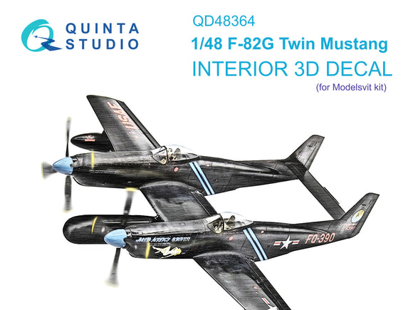 1/48 Quinta Studio F-82G Twin Mustang 3D-Printed Interior (for Modelsvit kit) 48364