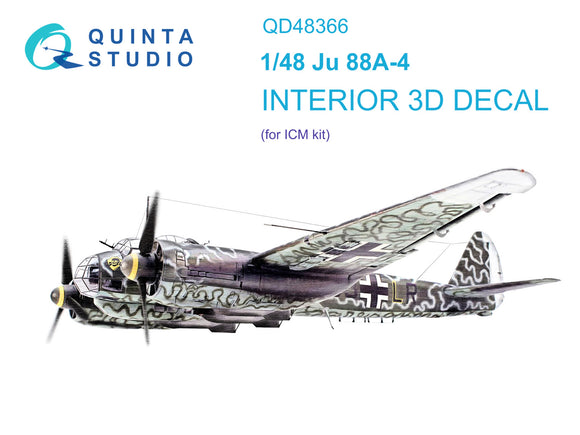 1/48 Quinta Studio Ju 88A-4 3D-Printed Interior (for ICM kit) 48366