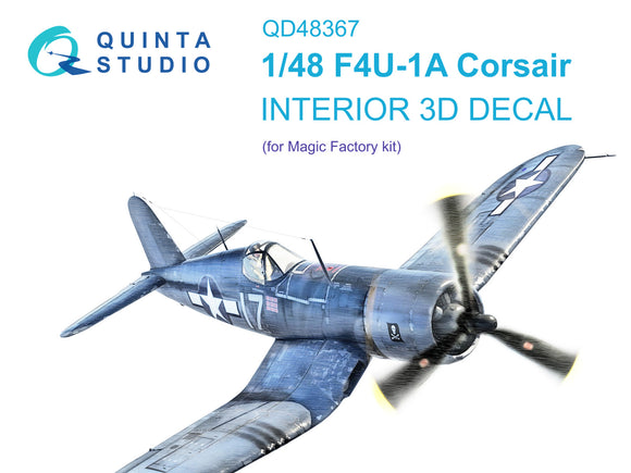 1/48 Quinta Studio F4U-1A Corsair 3D-Printed Interior (for Magic Factory) 48367