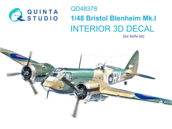 1/48 Quinta Studio Bristol Blenheim Mk.I 3D-Printed Interior (for Airfix kit) 48378