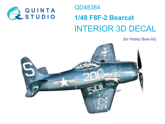 1/48 Quinta Studio F8F-2 Bearcat 3D-Printed Interior (for Hobby Boss) 48384