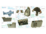 1/48 Quinta Studio F8F-2 Bearcat 3D-Printed Interior (for Hobby Boss) 48384