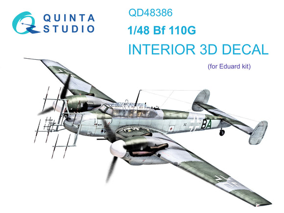 1/48 Quinta Studio Bf 110G 3D-Printed Interior (for Eduard kit) 48386