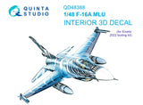 1/48 Quinta Studio F-16A MLU 3D-Printed Interior (for Kinetic kit) 48388