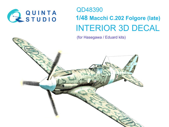 1/48 Quinta Studio Macchi C.202 Folgore Late 3D-Printed Full Interior (Hasegawa/Eduard) 48390
