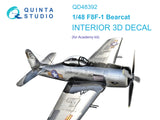 1/48 Quinta Studio F8F-1 Bearcat 3D-Printed Interior (for Academy) 48392