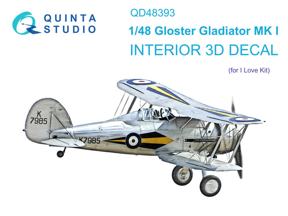 1/48 Quinta Studio Gloster Gladiator MKI 3D-Printed Interior (for love kit) 48393