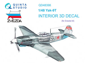 1/48 Yak-9T 3D-Printed Interior (for Zvezda kit) 48398