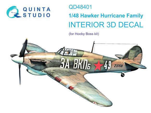 1/48 Quinta Studio Hurricane family 3D-Printed Interior (for Hobby Boss kit) 48401