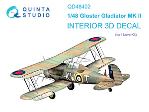 1/48 Quinta Studio Gloster Gladiator MKII 3D-Printed Interior (for love kit) 48402