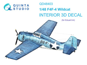 1/48 Quinta Studio F4F-4 late Wildcat 3D-Printed Interior (for Eduard) 48403