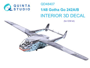 1/48 Quinta Studio Go 242A-B 3D-Printed Interior (for ICM kit) 48407