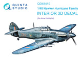 1/48 Quinta Studio Hurricane family 3D-Printed Interior (for Arma kit) 48410