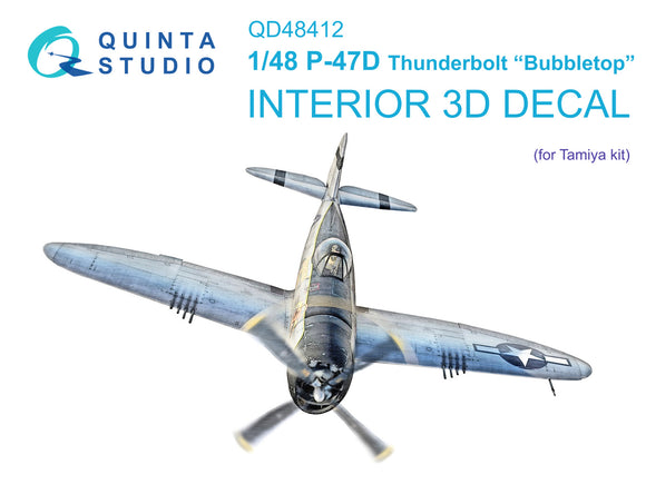 1/48 Quinta Studio P-47D Bubbletop 3D-Printed Interior (for Tamiya) 48412