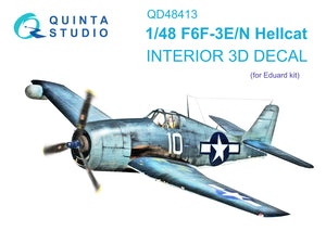 1/48 Quinta Studio F6F-3E/N Hellcat 3D-Printed Interior (for Eduard) 48413