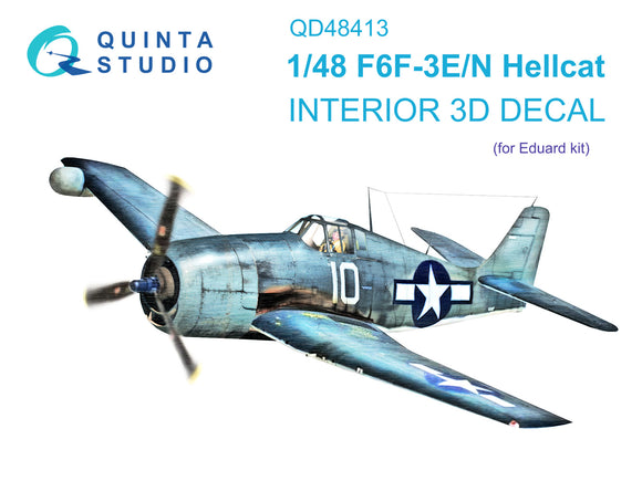 1/48 Quinta Studio F6F-3E/N Hellcat 3D-Printed Interior (for Eduard) 48413