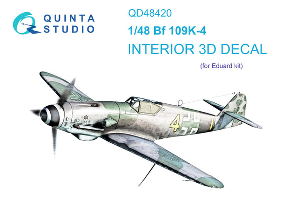 1/48 Quinta Studio Bf 109K-4 3D-Printed Interior (for Eduard kit) 48420
