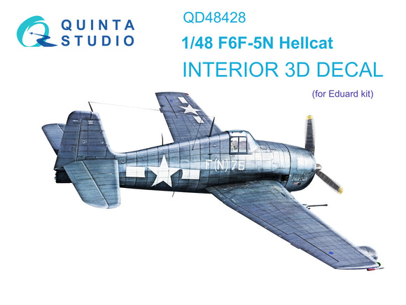 1/48 Quinta Studio F6F-5N Hellcat 3D-Printed Interior (for Eduard) 48428