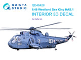 1/48 Quinta Studio Westland Sea King HAS.1 3D-Printed Full Interior (Airfix) 48429