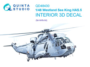 1/48 Quinta Studio Westland Sea King HAS.5 3D-Printed Full Interior (Airfix) 48430