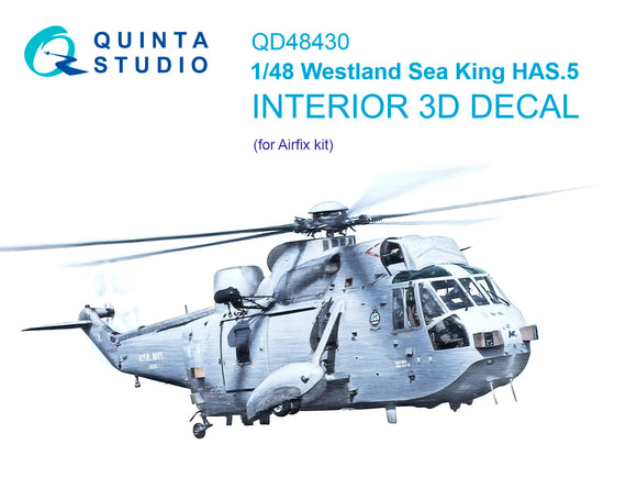 1/48 Quinta Studio Westland Sea King HAS.5 3D-Printed Full Interior (Airfix) 48430