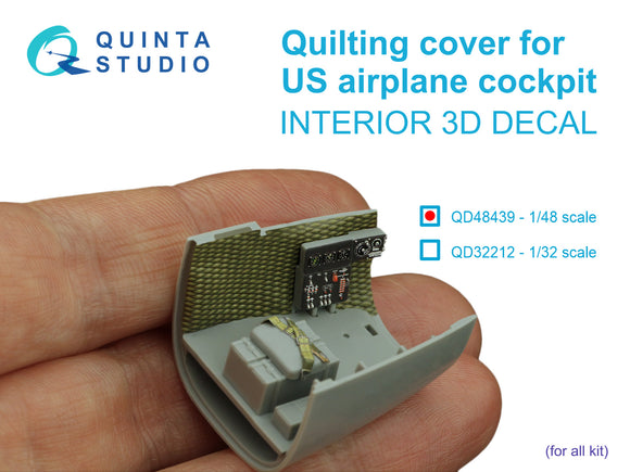 1/48 Quinta Studio US airplane 3D-Printed Interior Quilting cover for cockpit walls (for any kit) 48439