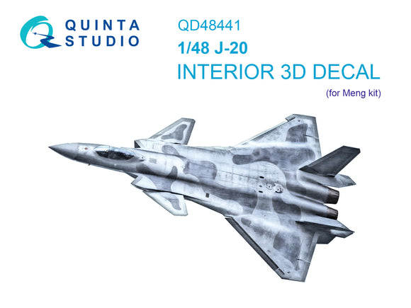 1/48 Quinta Studio Chinese J20 3D-Printed Interior (for Meng kit) 48441
