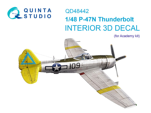 1/48 Quinta Studio P-47N Thunderbolt 3D-Printed Interior (for Academy) 48442