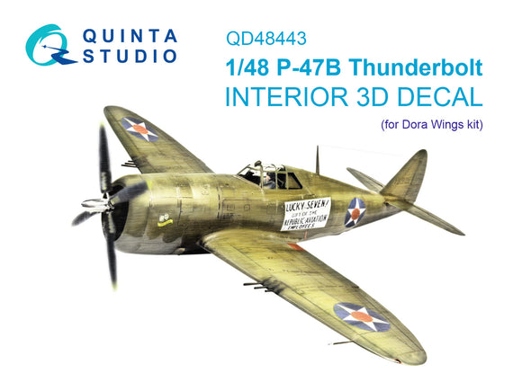 1/48 Quinta Studio P-47B Thunderbolt 3D-Printed Interior (for Dora Wings) 48443