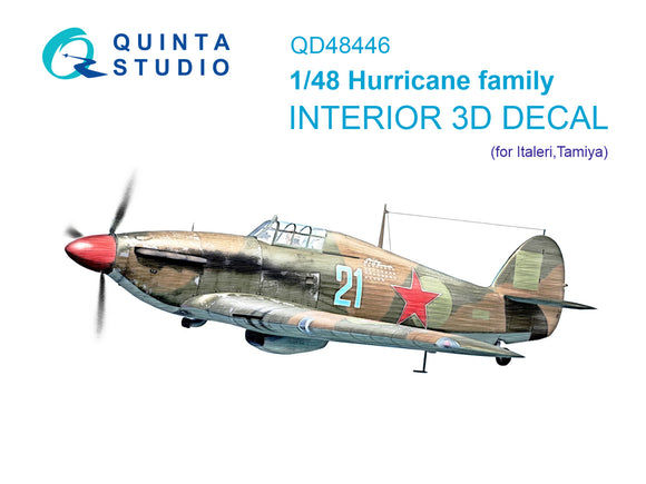 1/48 Quinta Studio Hurricane family 3D-Printed Interior (for Italeri/Tamiya) 48446