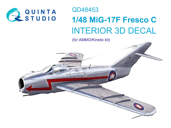 1/48 Quinta Studio MiG-17F full set 3D-Printed Interior (AMMO/Kinetic) 48453