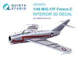 1/48 Quinta Studio MiG-17F full set 3D-Printed Interior (AMMO/Kinetic) 48453