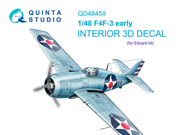 1/48 Quinta Studio F4F-3 early Wildcat 3D-Printed Interior (for Eduard) 48459