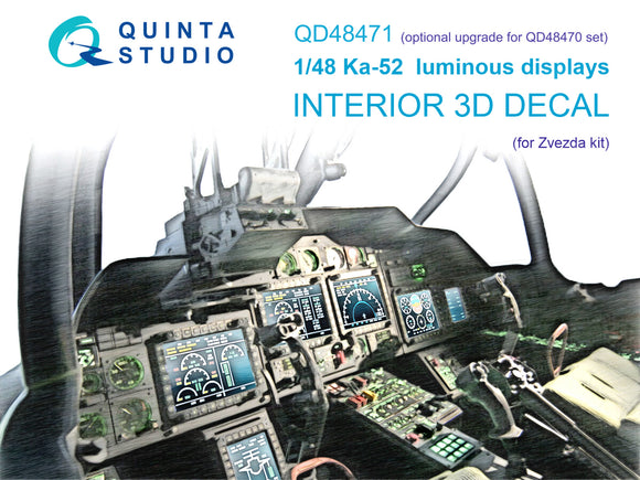 1/48 Quinta Studio Ka-52 luminous displays for QD48470/QDS-48470 sets (Zvezda) 48471