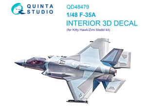 1/48 Quinta Studio F-35A 3D-Printed Interior (for Kitty Hawk/Zimi Model kit) 48479