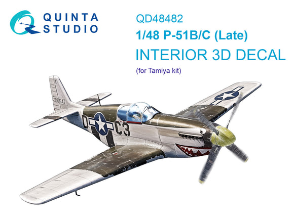 1/48 Quinta Studio P-51B/C (Late) 3D-Printed Interior (for Tamiya kit) 48482