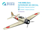 1/48 Quinta A6M2 Zero Nakajima 3D-Printed Interior (for Eduard kit) 48493