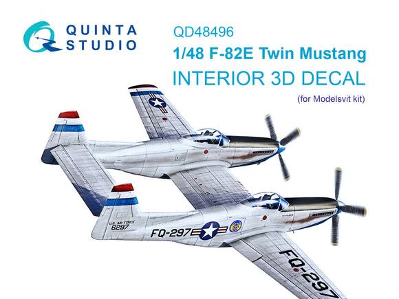 1/48 Quinta Studio F-82E Twin Mustang 3D-Printed Interior (for Modelsvit kit) 48496