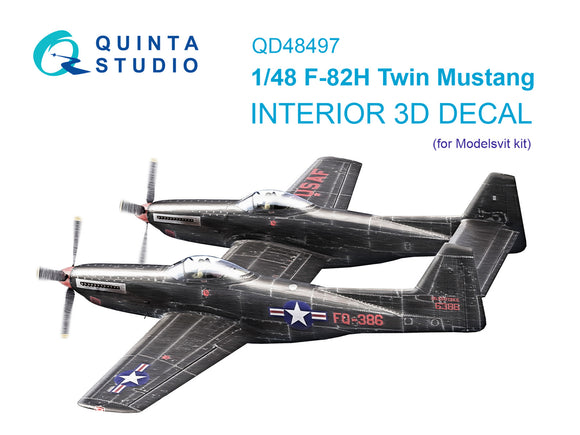 1/48 Quinta Studio F-82H Twin Mustang 3D-Printed Interior (for Modelsvit kit) 48497