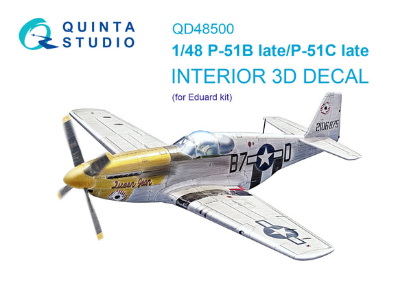 1/48 Quinta Studio P-51B late/P-51C Late 3D-Printed Interior (for Eduard) 48500