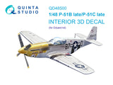 1/48 Quinta Studio P-51B late/P-51C Late 3D-Printed Interior (for Eduard) 48500